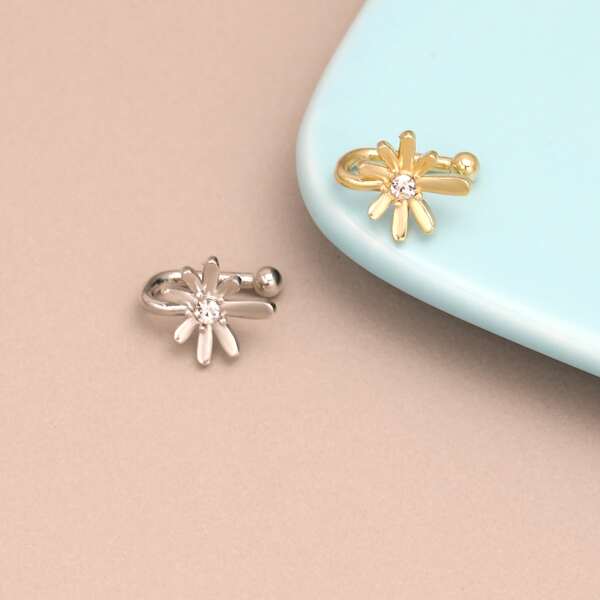 

2pcs Rhinestone Decor Nose Ring, Multicolor