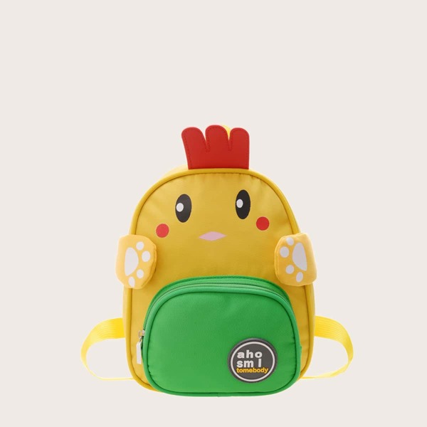 

Boys Colorblock Cartoon Chicken Design Backpack, Yellow