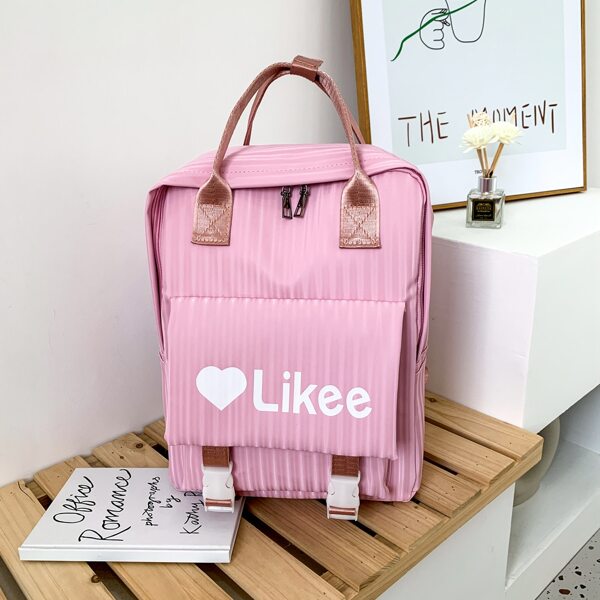 

Girls Letter Graphic Buckle Decor Functional Backpack, Pink