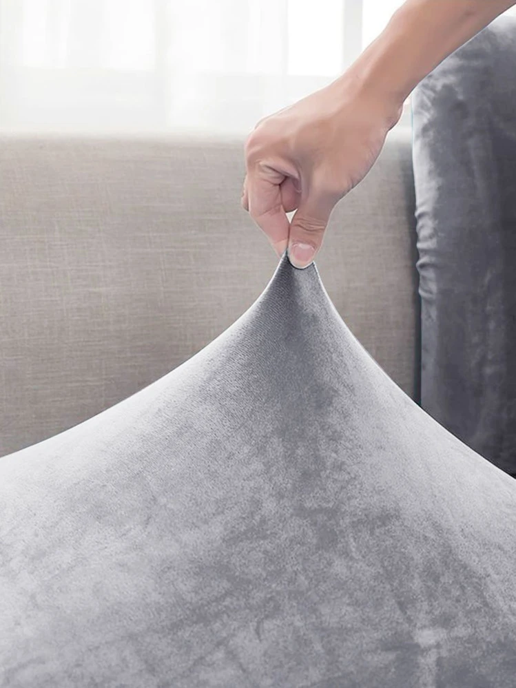 CYCMACO Copridivano Velluto Spesso 3 Posti, Universale Copridivani Elasticizzati, Copri Divani Antiscivolo, Moderno Sofa Cover Antigraffio, Fodera Divano Antimacchia Lavabile, Cachi