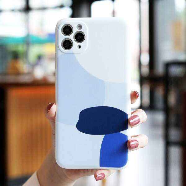 

Color Block Phone Case, Blue and white