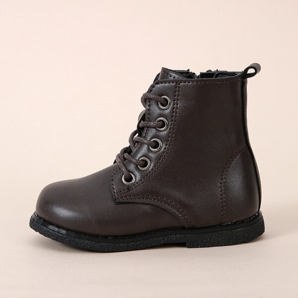

Toddler Girls Minimalist Lace-up Front Boots, Brown
