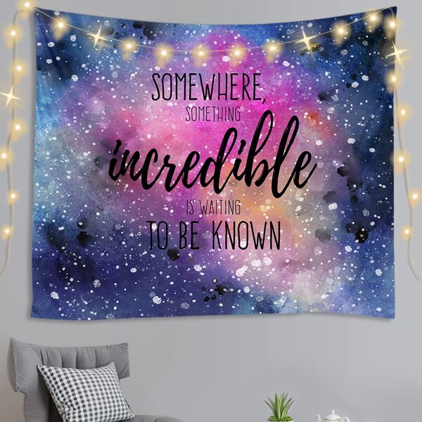 

Slogan Graphic Tapestry, Multicolor