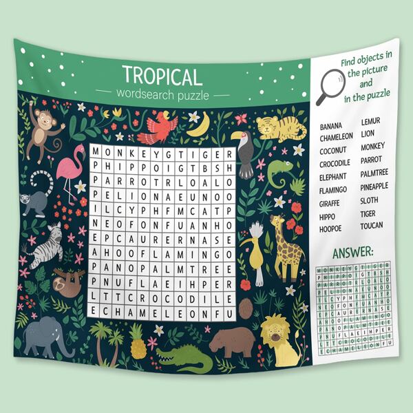 

Kids Alphabet & Animal Print Tapestry, Multicolor