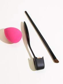 1支粉底刷、1支轮廓刷和1个化妆海绵，化妆刷套装，化妆刷套装，化妆刷组合，全套化妆工具，化妆刷套装，全套化妆工具，化妆刷套装，化妆刷礼盒套装 - 彩色 - 查看 4