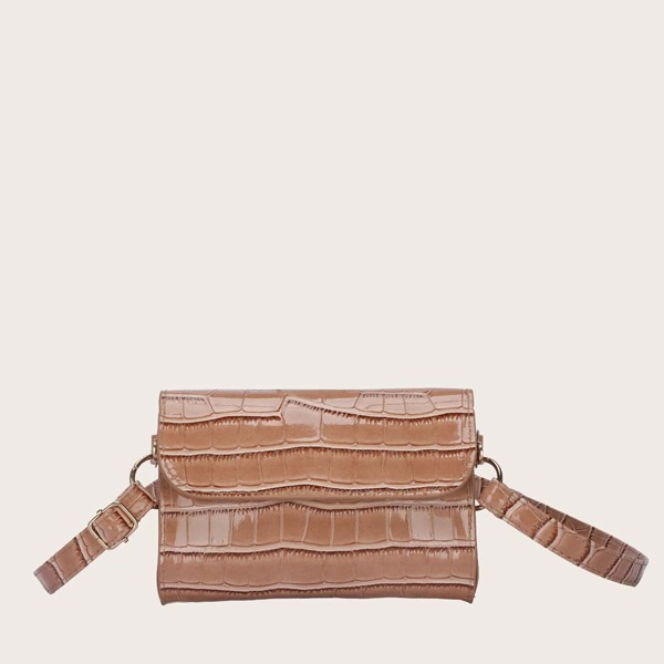 

Croc Embossed Fanny Pack, Khaki