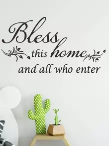 Slogan Graphic Wall Sticker, Black PVC Waterproof Self Adhesive Wall Art Decal For Home Decor, Stickers, Wall Decal, Vinyl Decal For Home Decorations, Spring Decoration Items Refresh Your Home, Rama Decoration Stickers Gifts Birthday Graduation