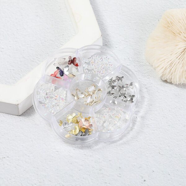 

1box Butterfly Shaped Nail Art Decoration, Multicolor