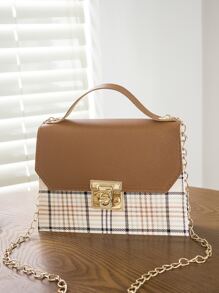 Mini Tartan Flap Chain Satchel Bag - Multicolor - View 2