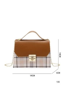 Mini Tartan Flap Chain Satchel Bag - Multicolor - View 3