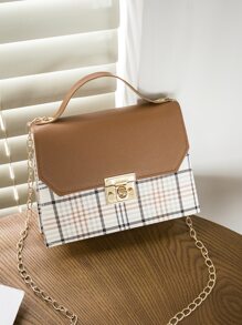 Mini Tartan Flap Chain Satchel Bag - Multicolor - View 4