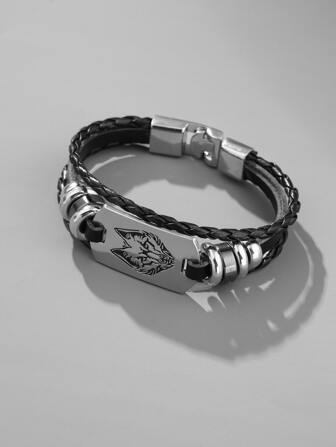 時尚流行男士動物圖案手鍊，適合度假和時尚外觀