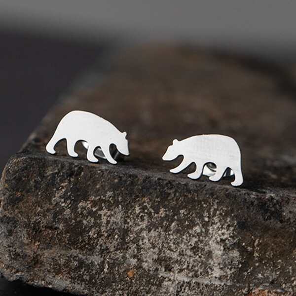 

Stainless Steel Animal Stud Earrings, Silver