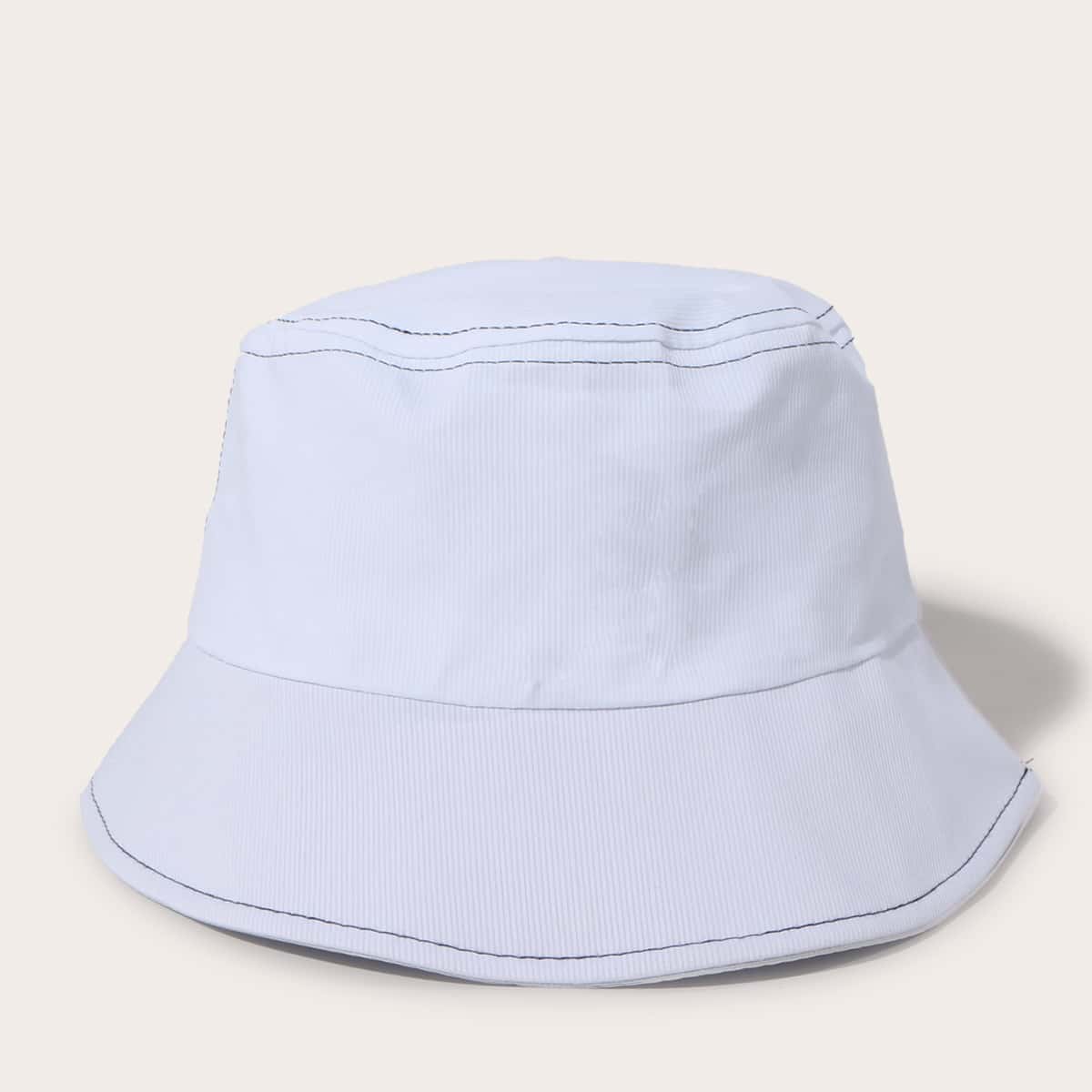 

1pc Plain Bucket Hat, White