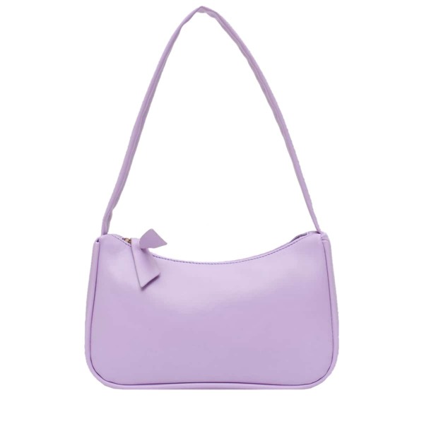 

Minimalist Zip Shoulder Baguette Bag, Purple