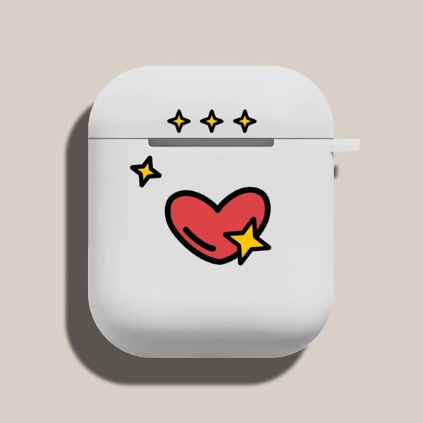

Heart Pattern Case For Airpods, Multicolor