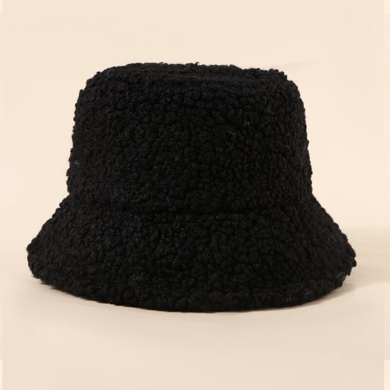 

Solid Fluffy Bucket Hat, Black