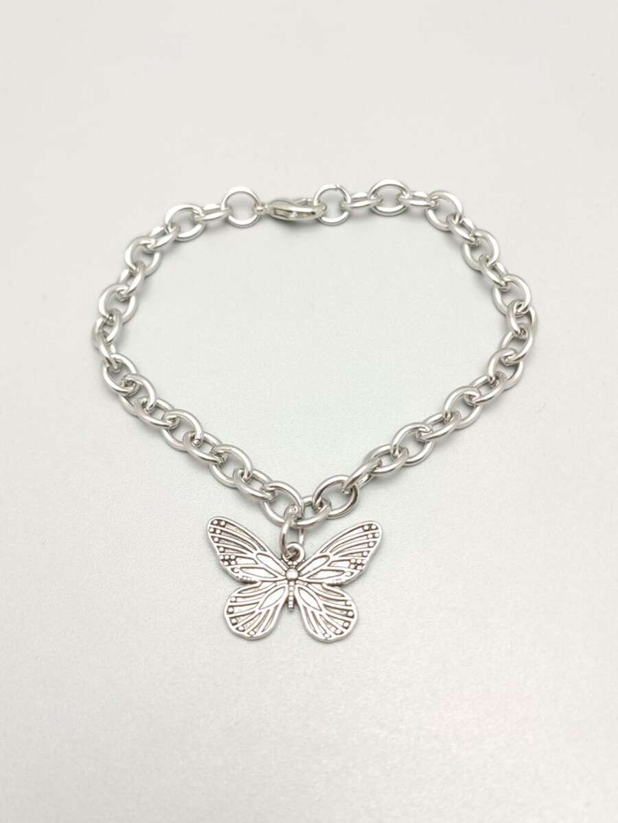 Hombres Pulsera con accesorio de mariposa