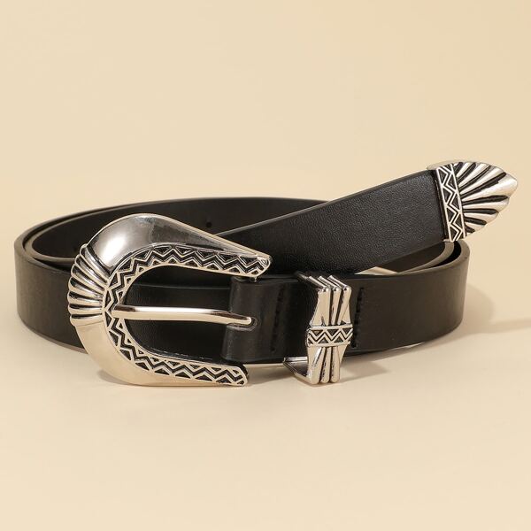

Western Belt With Hole Punch, Black