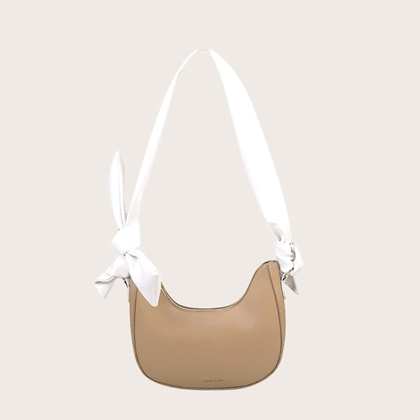 

Knot Decor Baguette Bag, Khaki