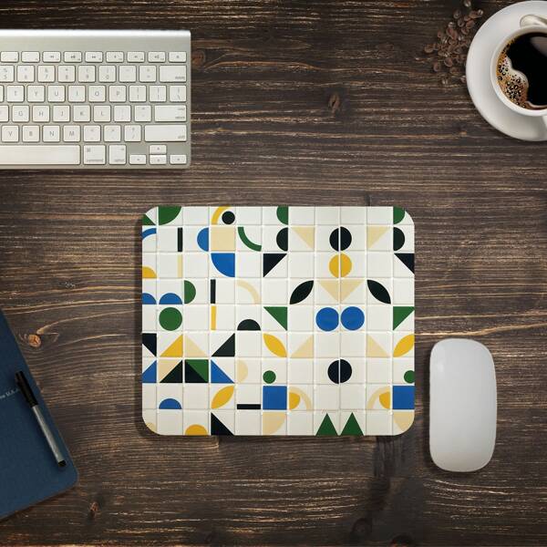 

Geometric Pattern Mouse Pad, Multicolor