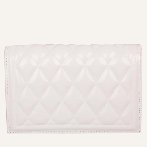 

Textured Flap Chain Crossbody Bag, White