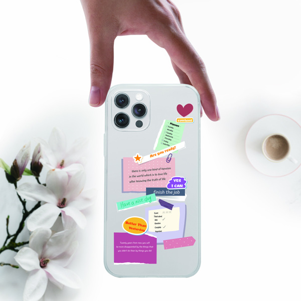 

Sticky Note Pattern Phone Case, Clear