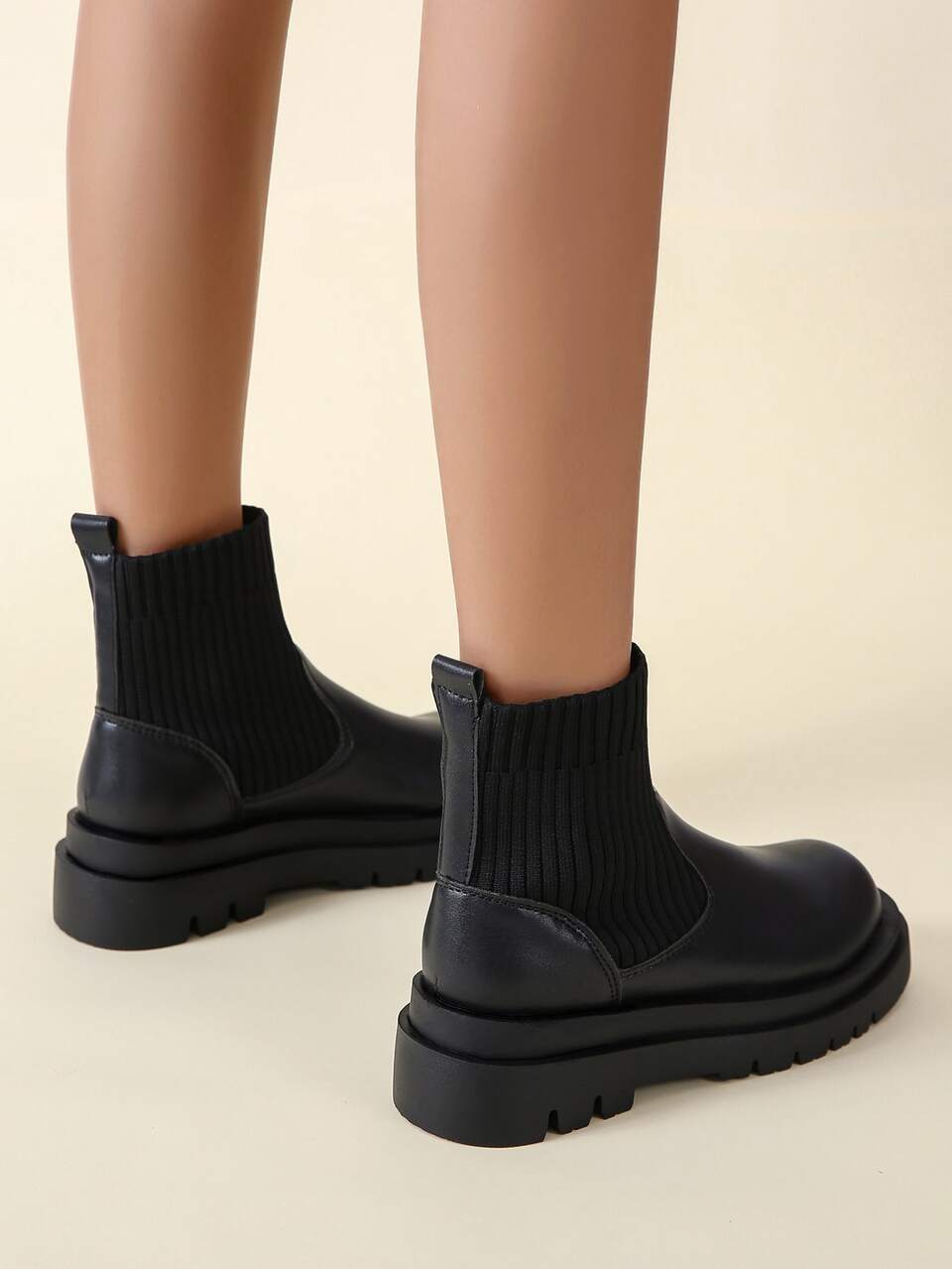 Fall/Winter Women's Basic Black Slip-On Fashion Boots Go With Pants, Style With Leggings,Boots For Women