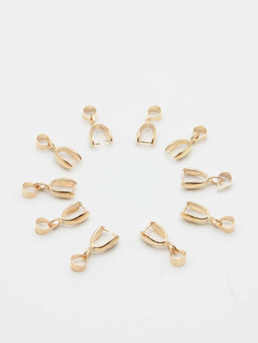 10pcs Pinch Bails For Pendants Clasp - Yellow Gold - View 1