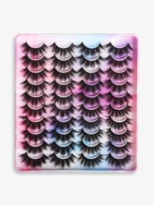 Lông mi manga, 20 cặp lông mi dày loại hỗn hợp - màu đen - Xem 1