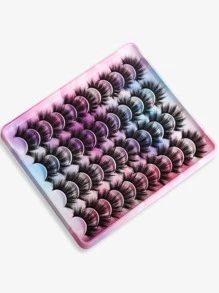 Lông mi manga, 20 cặp lông mi dày loại hỗn hợp - màu đen - Xem 2