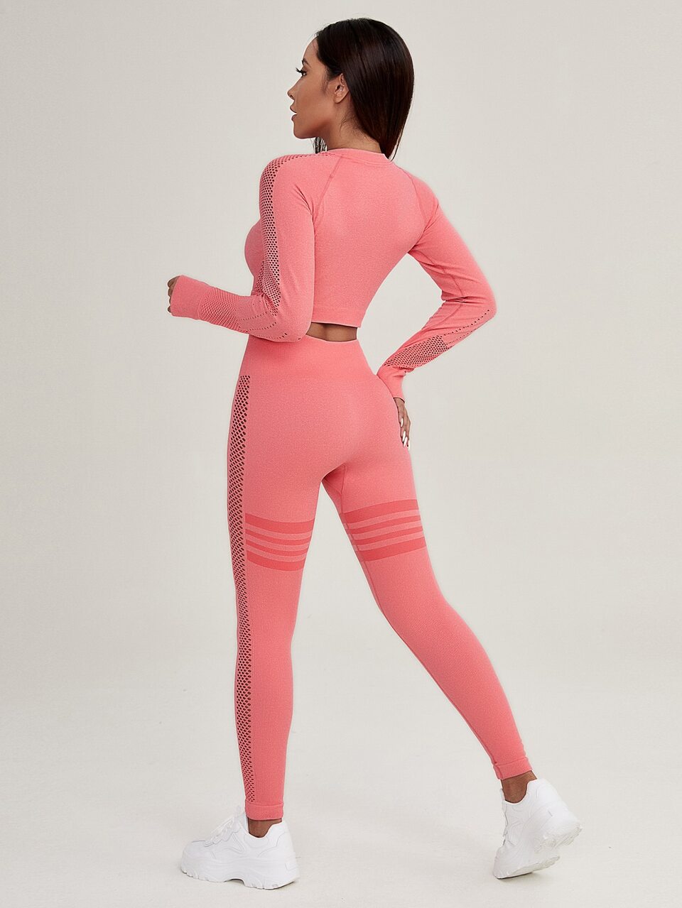 Quick-Drying Seamless High Stretch Thumb Holes Sports Set