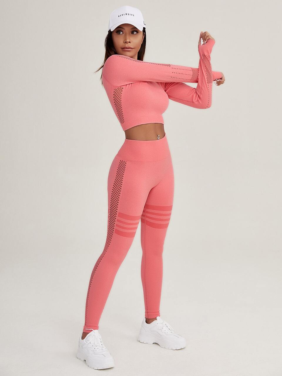 Quick-Drying Seamless High Stretch Thumb Holes Sports Set