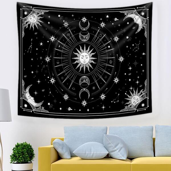 

Sun Print Tapestry, Black and white