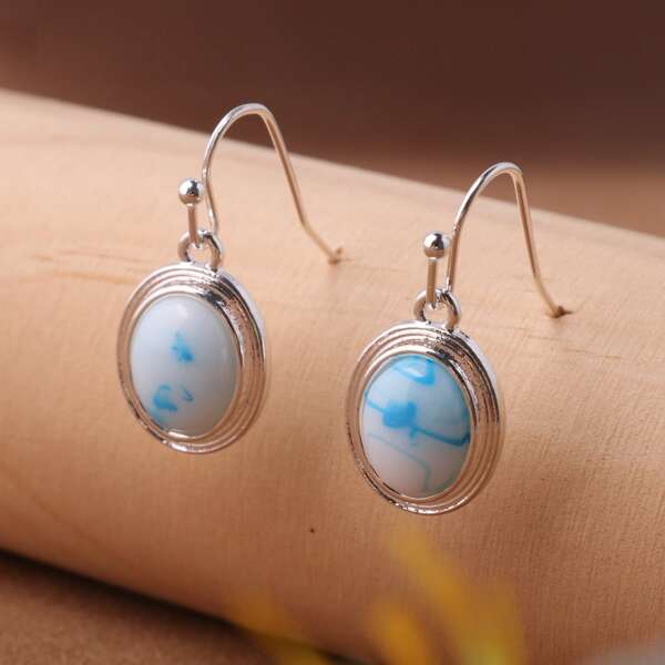 

Oval Drop Earrings, Multicolor