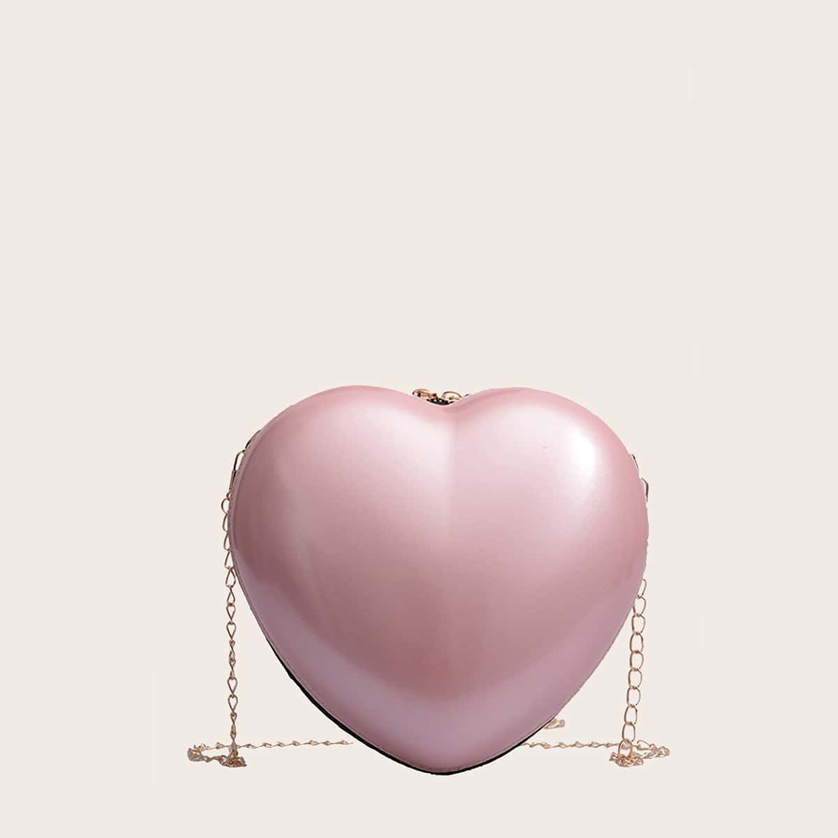 

Heart Shaped Crossbody Bag, Pink