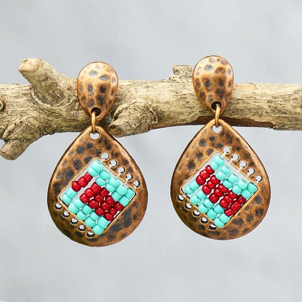 

Bead Decor Water Drop Earrings, Multicolor