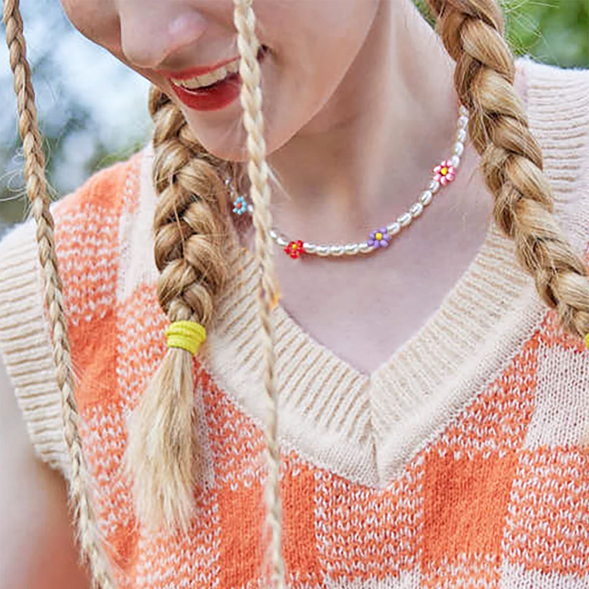 

Floral Beaded Necklace, Multicolor