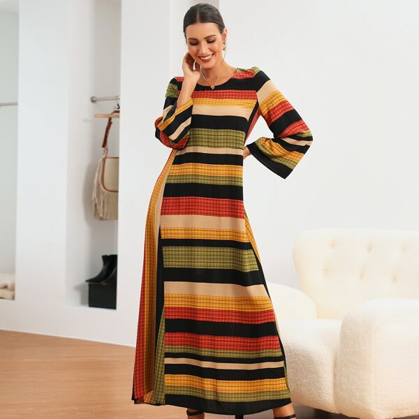 

Striped Long Tunic Dress, Multicolor
