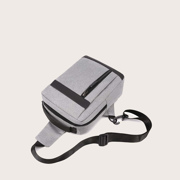 

Men Zip Front Backpack, Grey