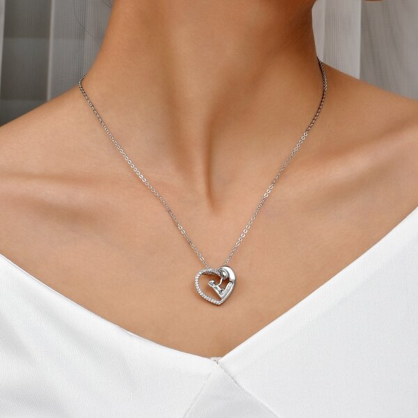 

Heart Charm Necklace, Silver