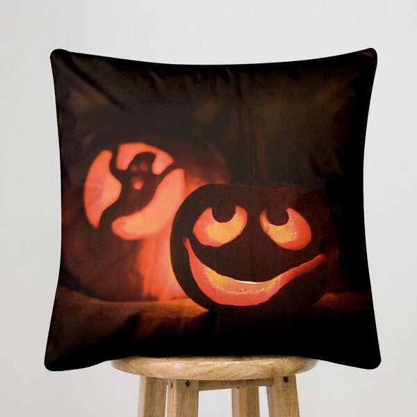 

Halloween Pumpkin Cushion Cover Without Filler, Multicolor