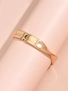 合金扭結手環 - 金黃色 - 查看 3