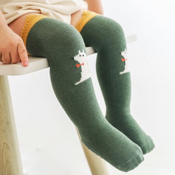 

3pairs Baby Cartoon Graphic Over The Knee Socks, Multicolor
