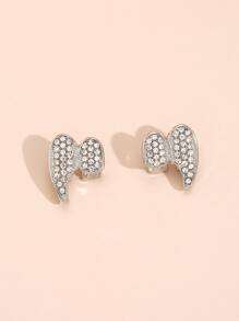 2 piezas Halloween con diseño de diamante de imitación brackets dentales - Plateado - Ver 2