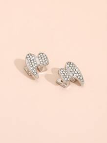 2 piezas Halloween con diseño de diamante de imitación brackets dentales - Plateado - Ver 3