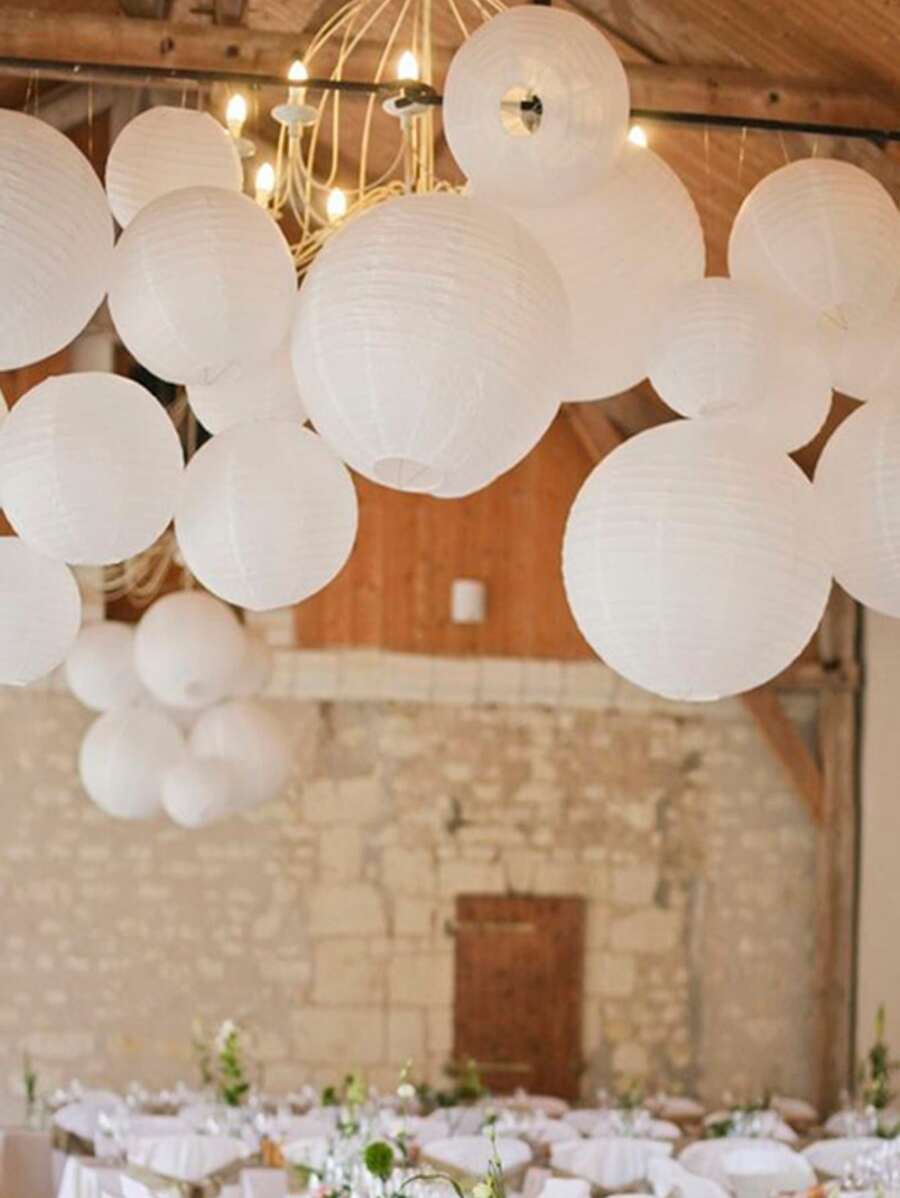 5pcs Decorative Paper Lantern - White - View 1