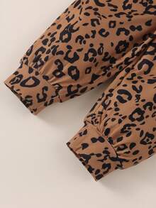 Đồ bộ em bé Xù Đồ họa Lá thư Giải trí - Màu Khaki - Xem 5