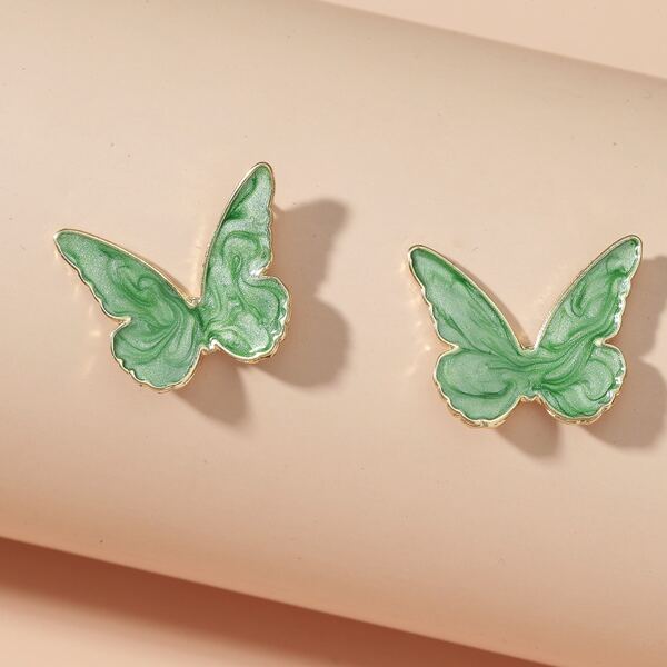 

Butterfly Stud Earrings, Green