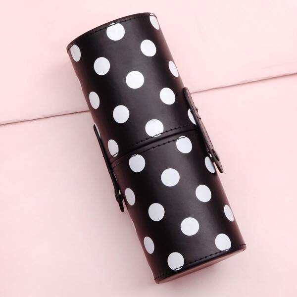 

Polka Dot Makeup Brush Storage Box, Black
